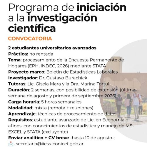 Convocatoria a práctica en procesamiento de datos